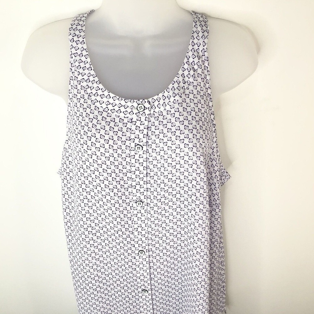 CAbi Priscilla Sleeveless Blouse Button Front Purple White Corpcore Librarian S - Picture 5 of 15